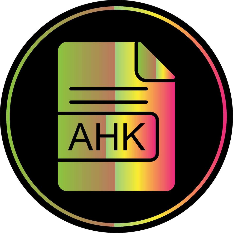 ahk het dossier formaat glyph ten gevolge kleur icoon ontwerp vector