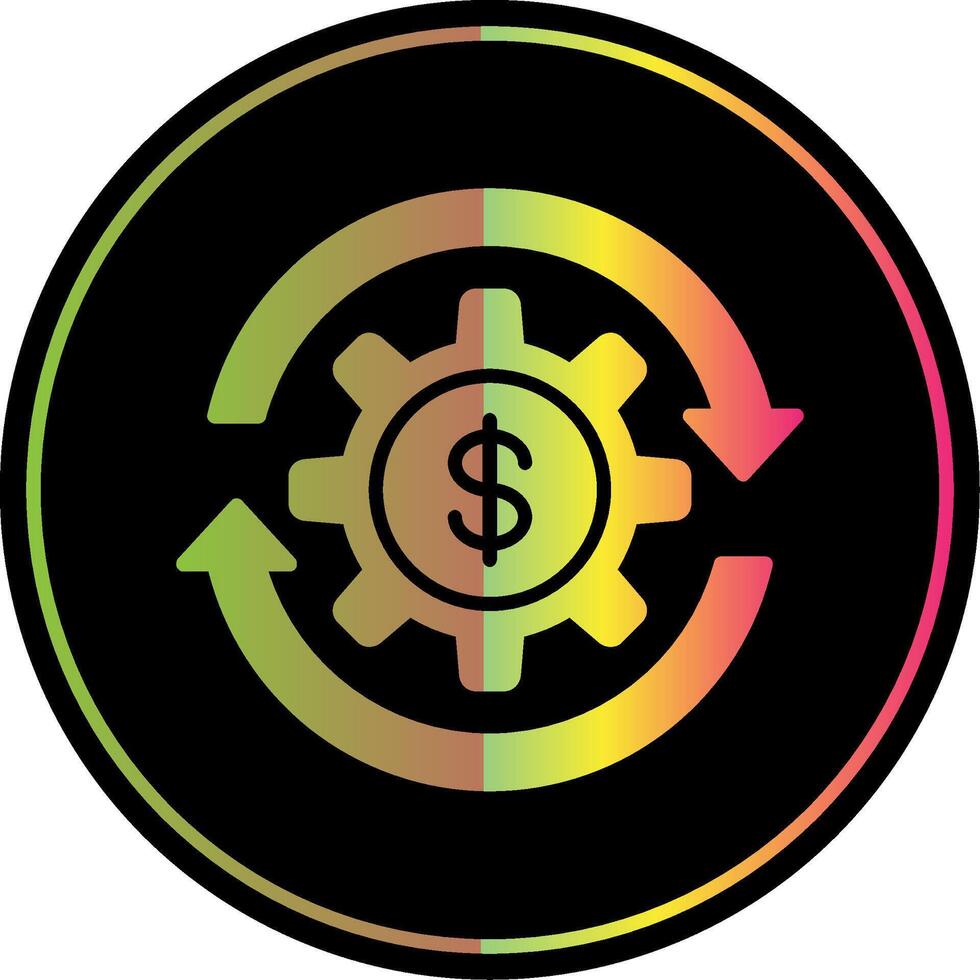geld beheer glyph ten gevolge kleur icoon ontwerp vector
