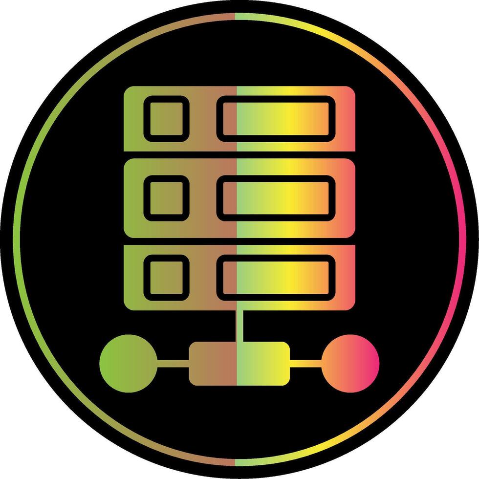 databank glyph ten gevolge kleur icoon ontwerp vector