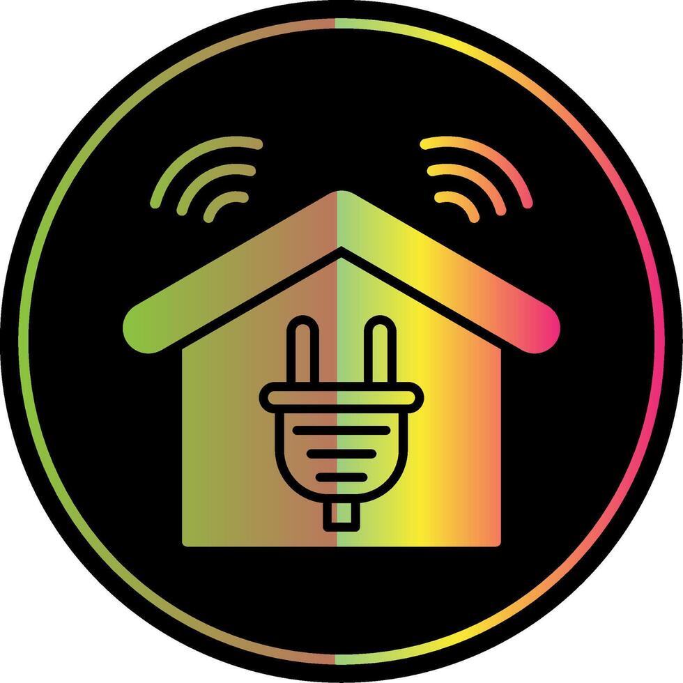 slim huis glyph ten gevolge kleur icoon ontwerp vector
