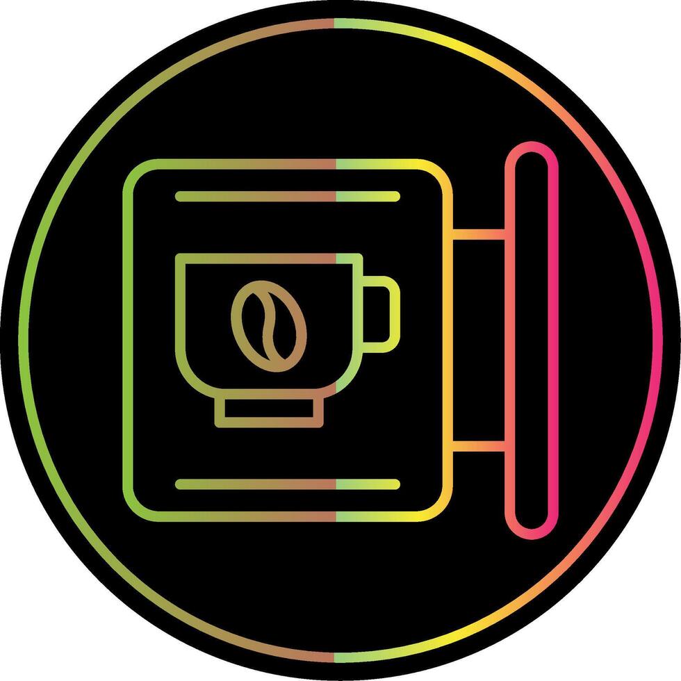 cafe bewegwijzering lijn helling ten gevolge kleur icoon ontwerp vector