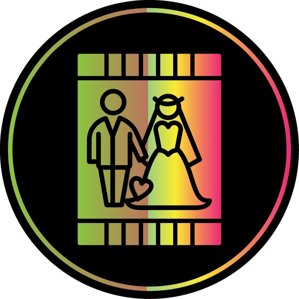 bruiloft uitnodiging glyph ten gevolge kleur icoon ontwerp vector