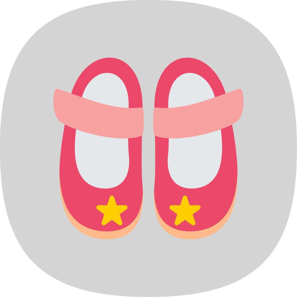 baby schoen vlak kromme icoon ontwerp vector