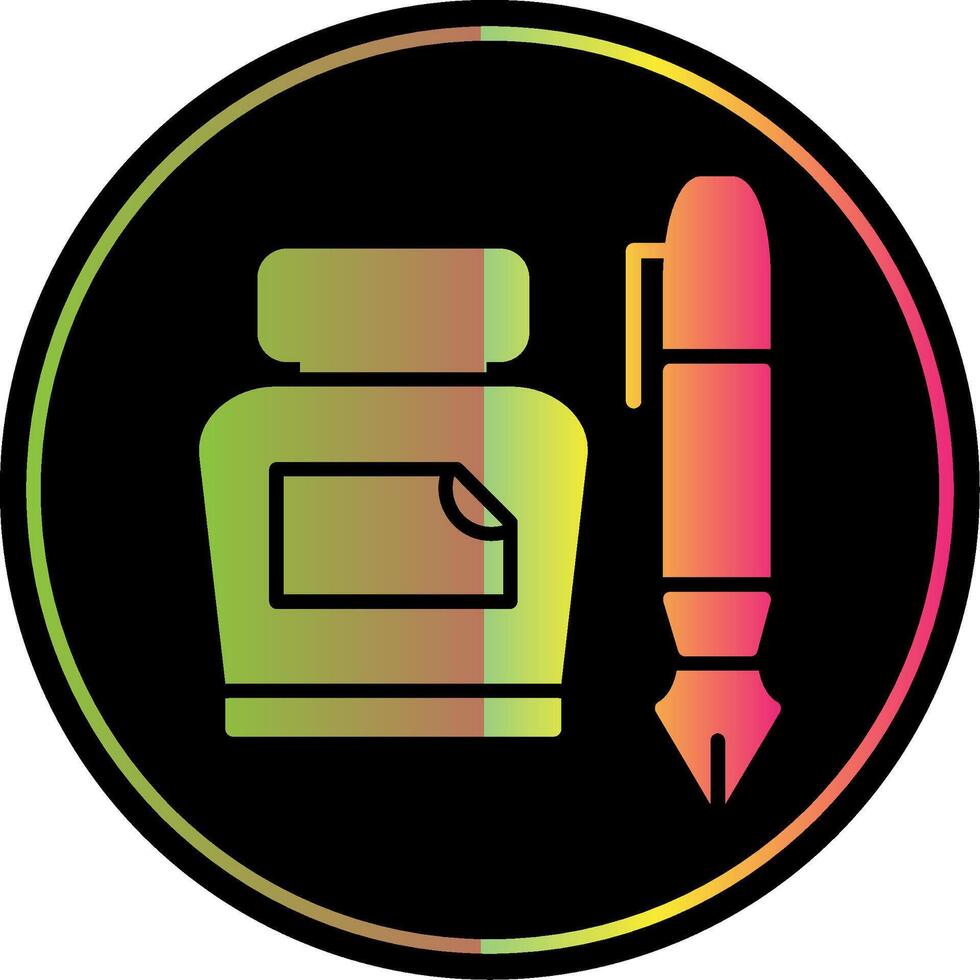 pen glyph ten gevolge kleur icoon ontwerp vector