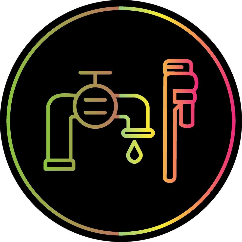 loodgieter installatie lijn helling ten gevolge kleur icoon ontwerp vector