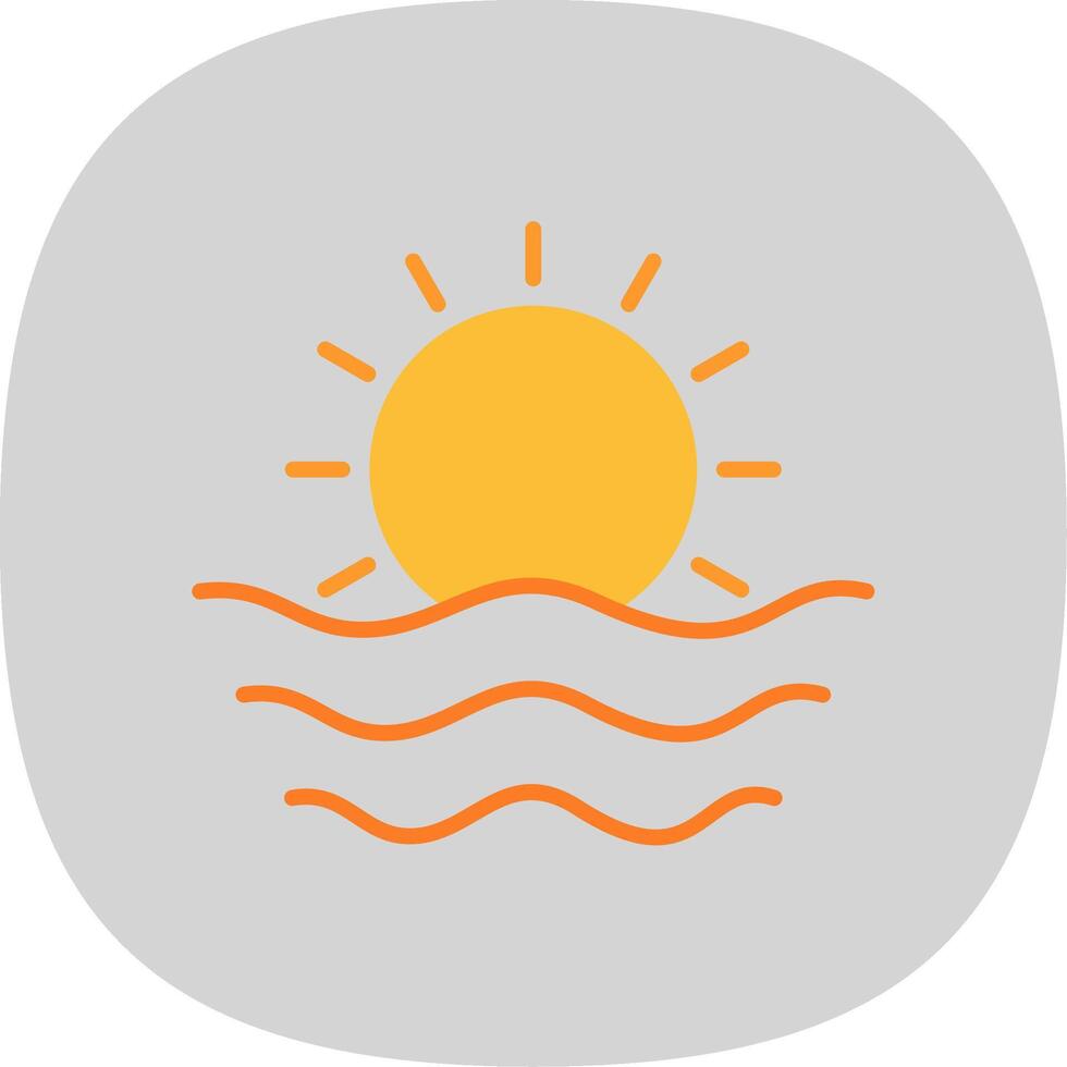 zon vlak kromme icoon ontwerp vector