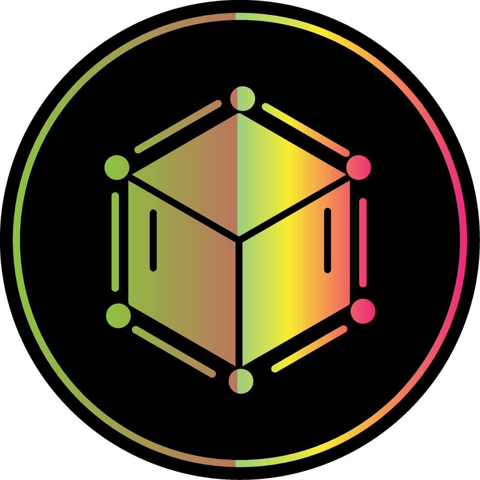 blockchain glyph ten gevolge kleur icoon ontwerp vector