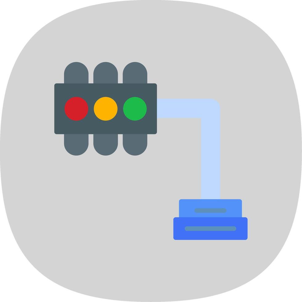 verkeer lichten vlak kromme icoon ontwerp vector