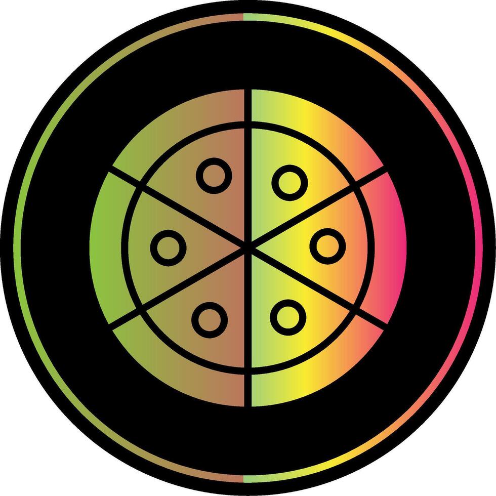 pizza glyph ten gevolge kleur icoon ontwerp vector
