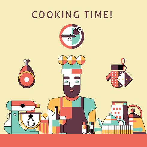 Kooktijd poster vector