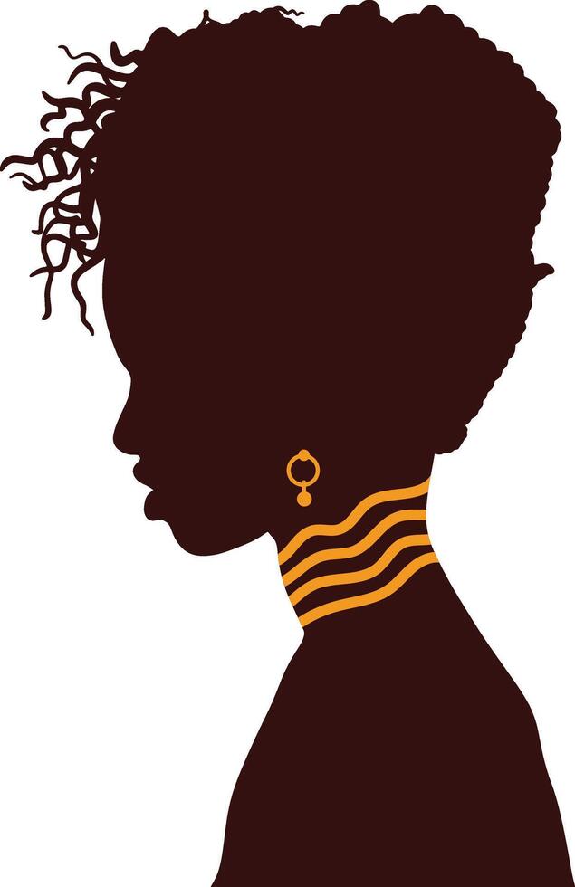 zwart geschiedenis maand vrouwen silhouet. geïsoleerd kant visie avatar vector