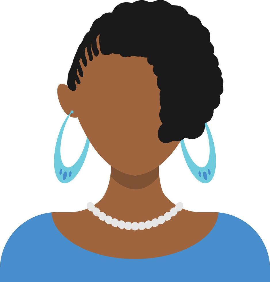 Afrikaanse vrouw avatar in vlak stijl. geïsoleerd illustratie vector