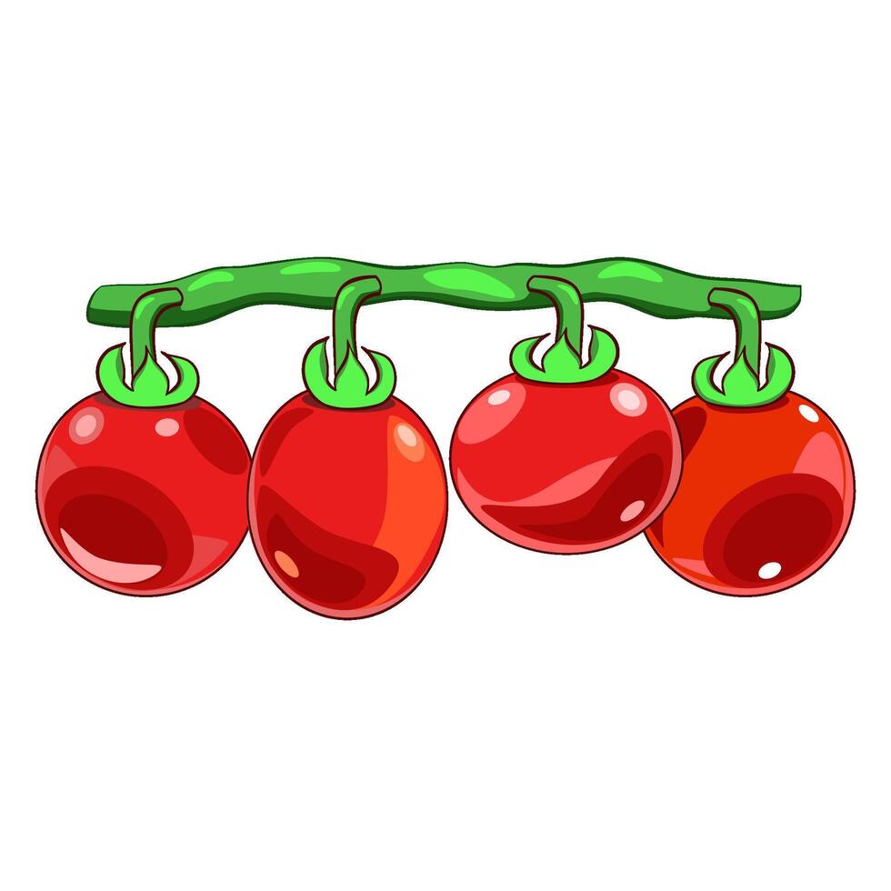 tomaten Aan een Afdeling groente illustratie vector