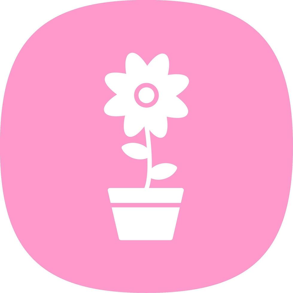 bloem glyph kromme icoon ontwerp vector