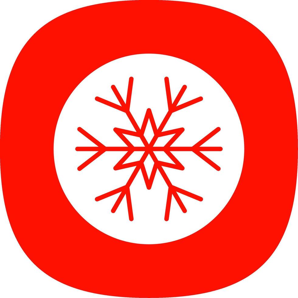 sneeuwvlok glyph kromme icoon ontwerp vector