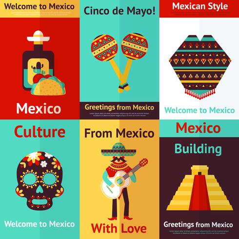 Retro poster van Mexico vector