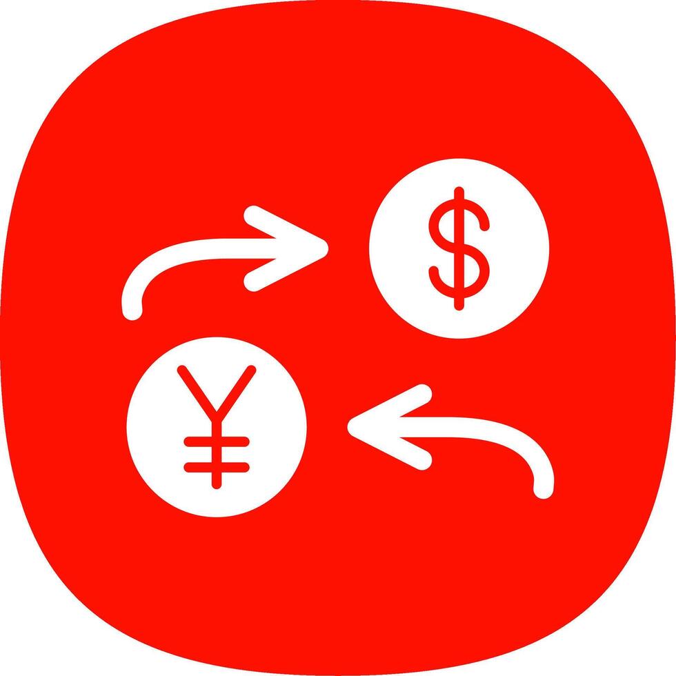 valuta uitwisseling glyph kromme icoon ontwerp vector