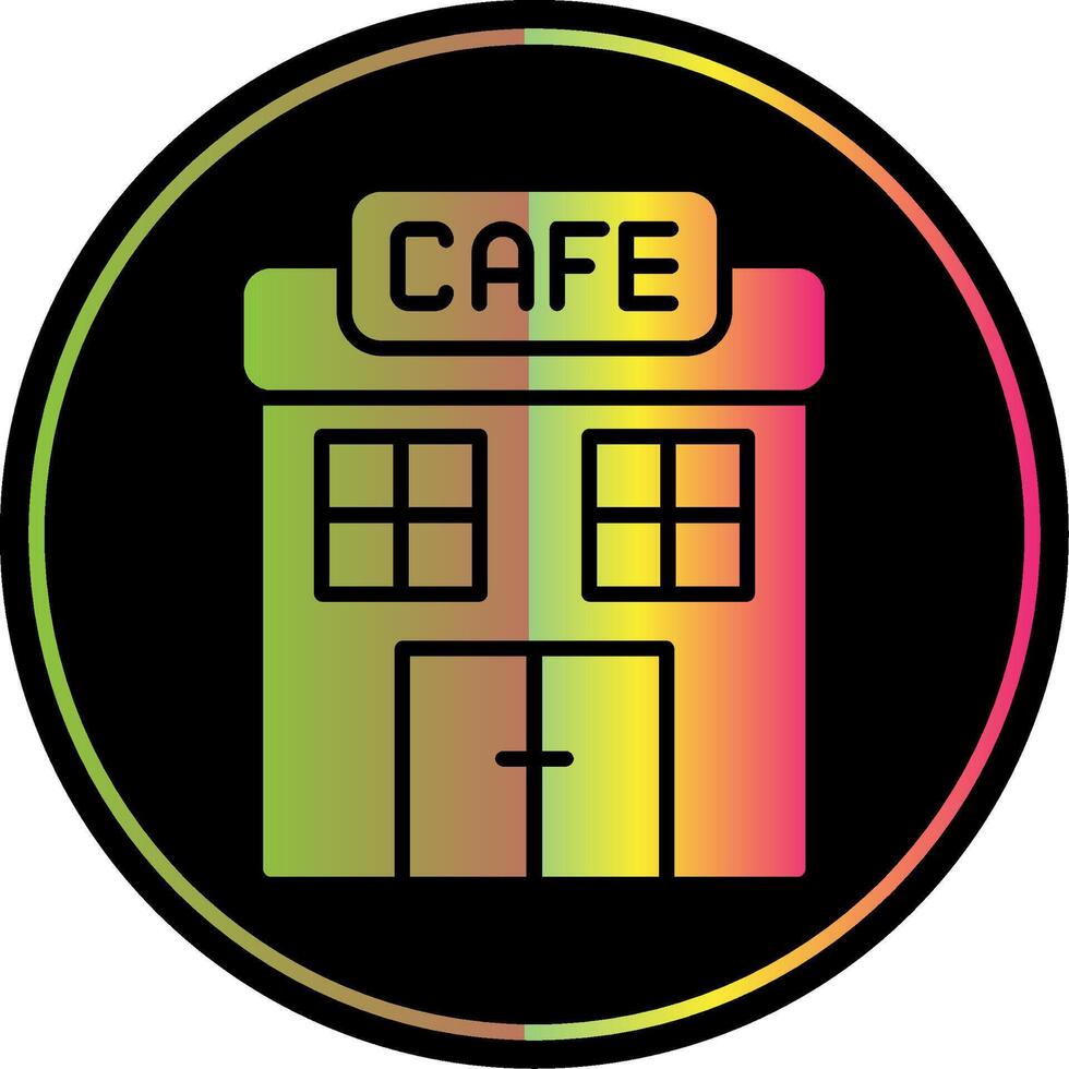 cafe glyph ten gevolge kleur icoon ontwerp vector