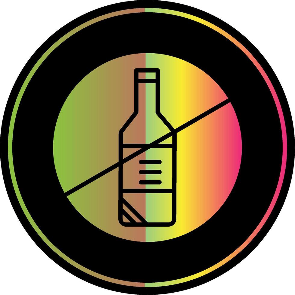 Nee alcohol glyph ten gevolge kleur icoon ontwerp vector