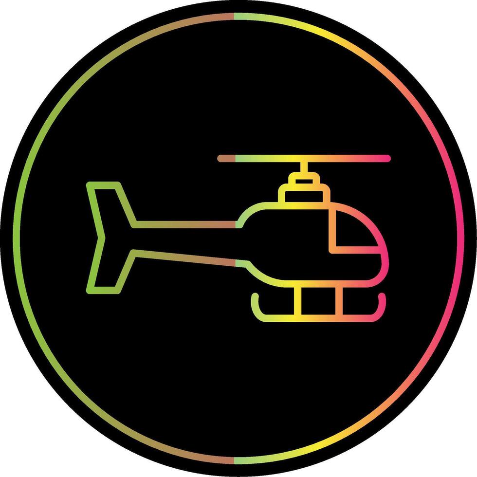 helikopter lijn helling ten gevolge kleur icoon ontwerp vector