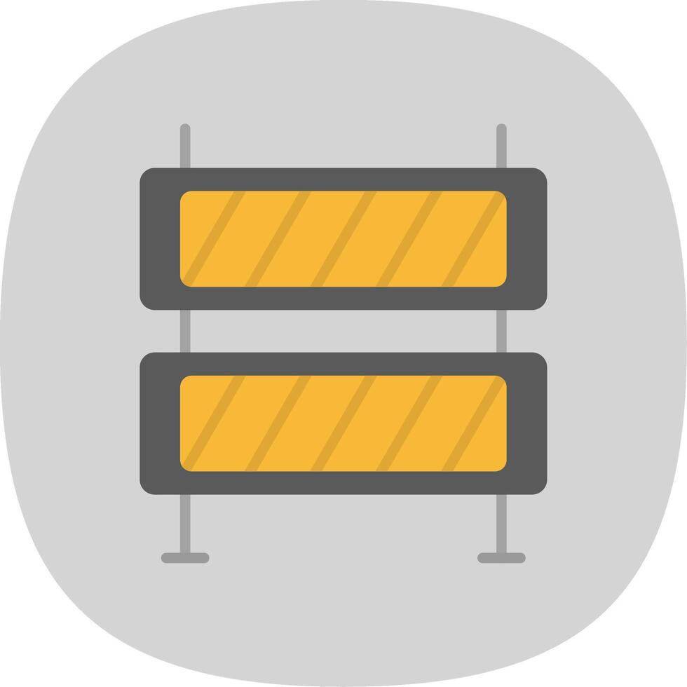 barrière vlak kromme icoon ontwerp vector