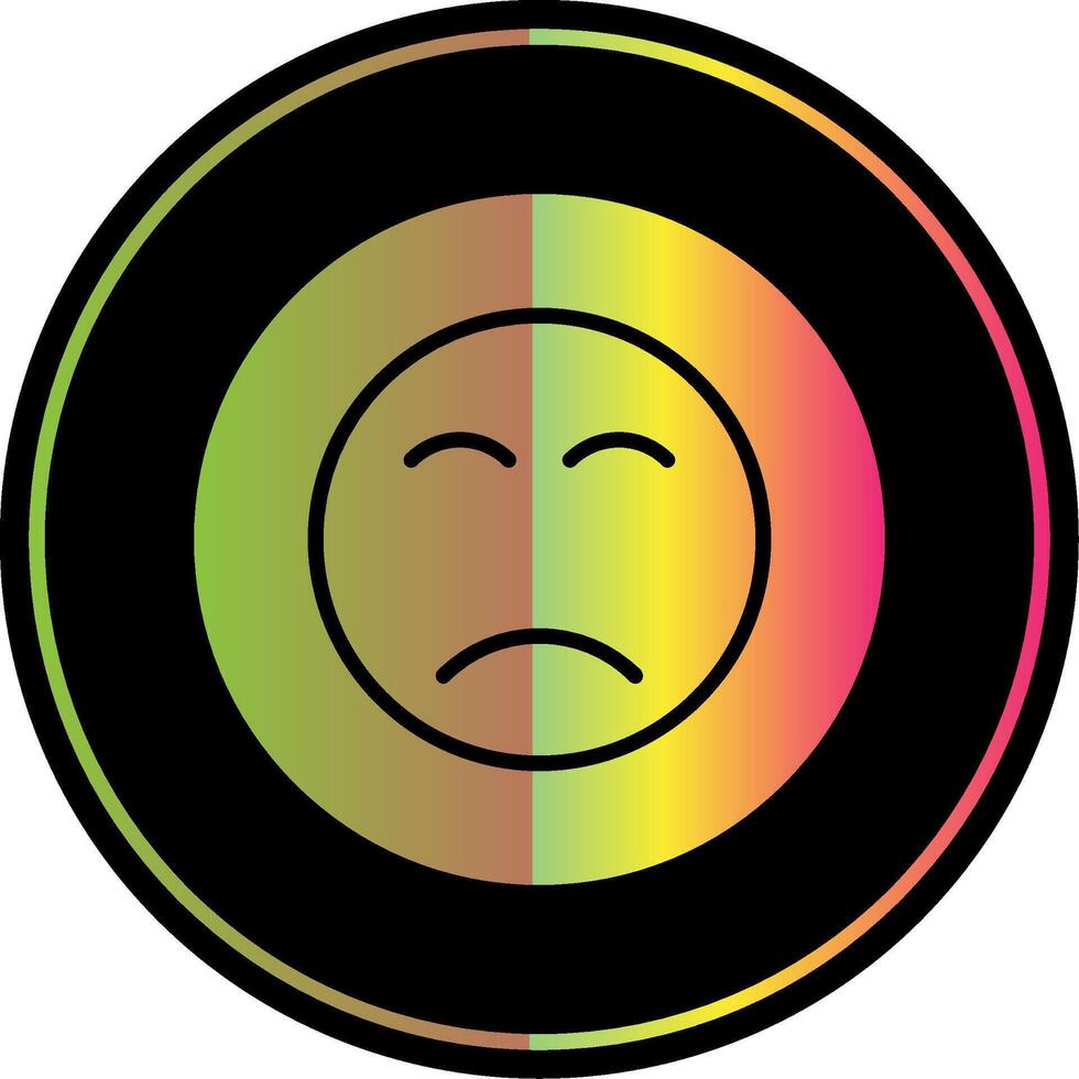 verdrietig gezicht glyph ten gevolge kleur icoon ontwerp vector
