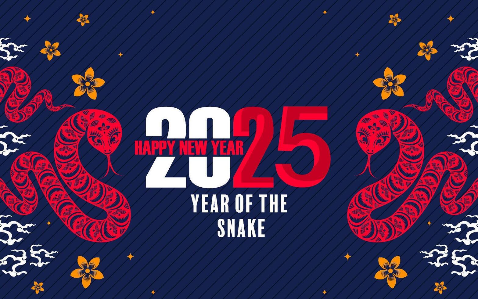 gelukkig Chinese nieuw jaar 2025 de slang dierenriem teken papier besnoeiing stijl Aan kleur achtergrond. vector