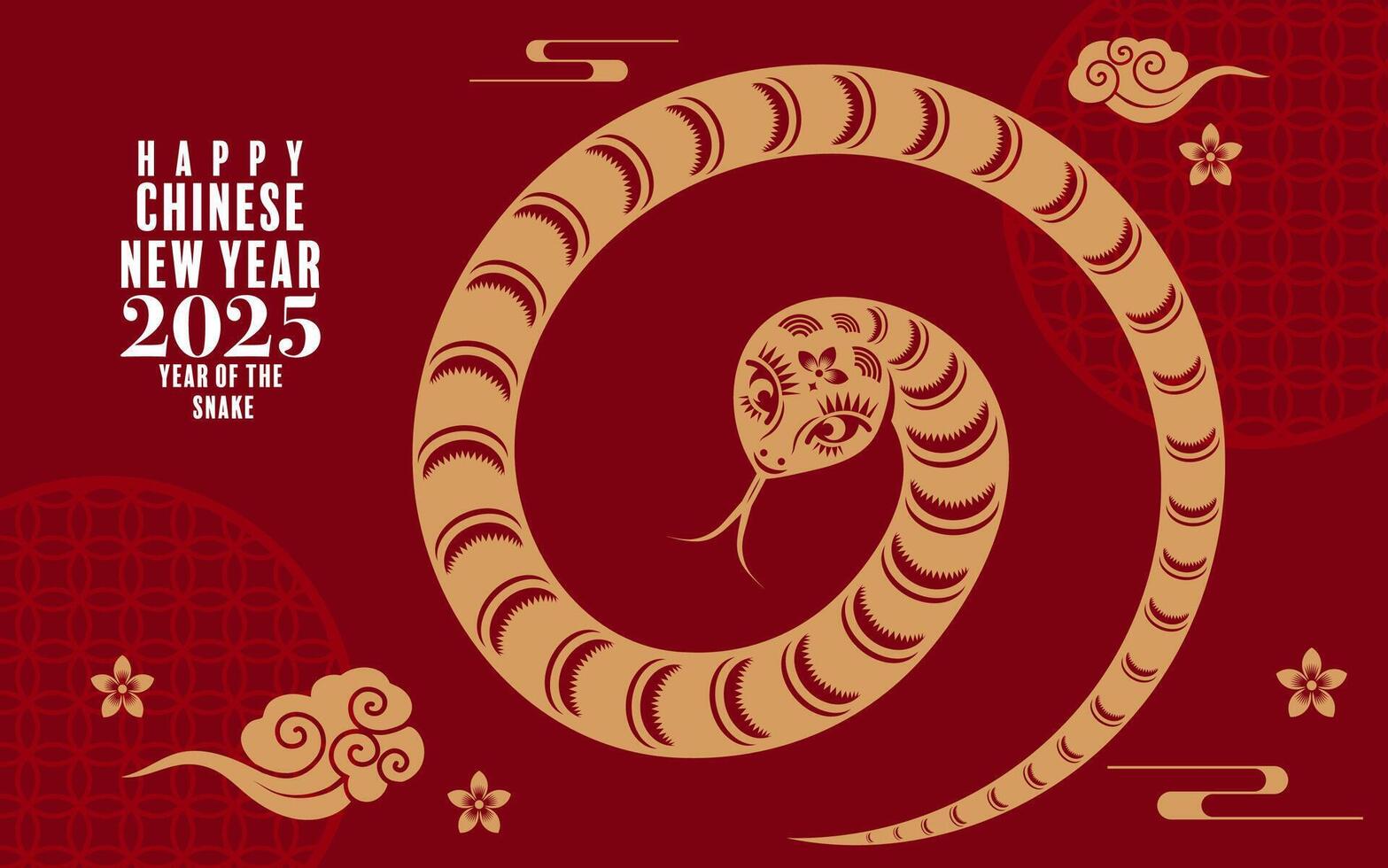 gelukkig Chinese nieuw jaar 2025 de slang dierenriem teken papier besnoeiing stijl Aan kleur achtergrond. vector