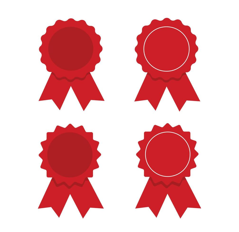 rood badges en linten. illustratie vector