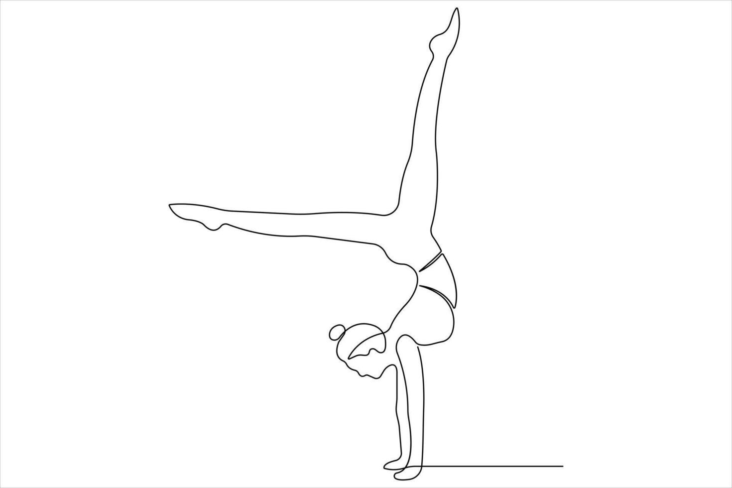 doorlopend een lijn kunst tekening van Mens aan het doen oefening in yoga houding schets illustratie vector