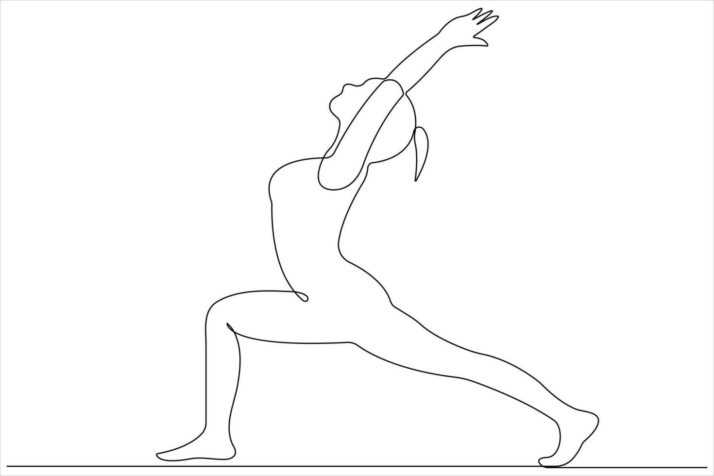 doorlopend een lijn kunst tekening van Mens aan het doen oefening in yoga houding schets illustratie vector