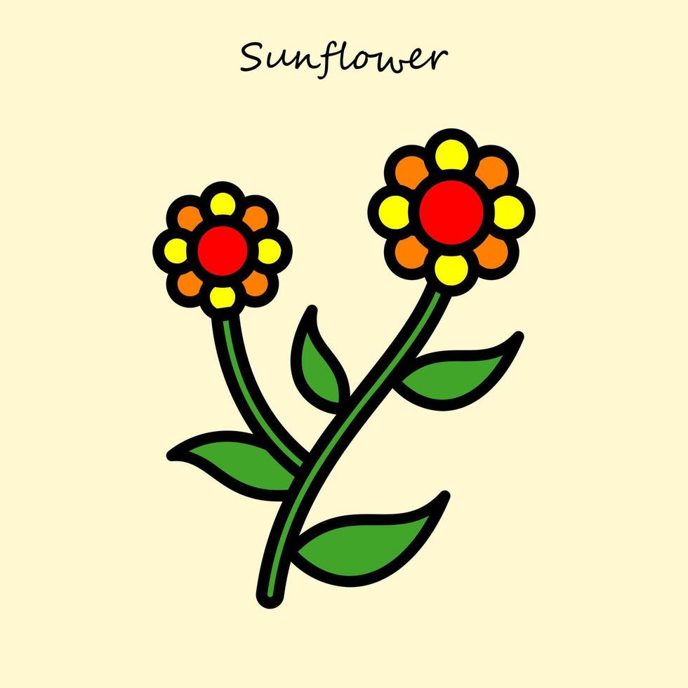 mooi zonnebloem illustratie vector