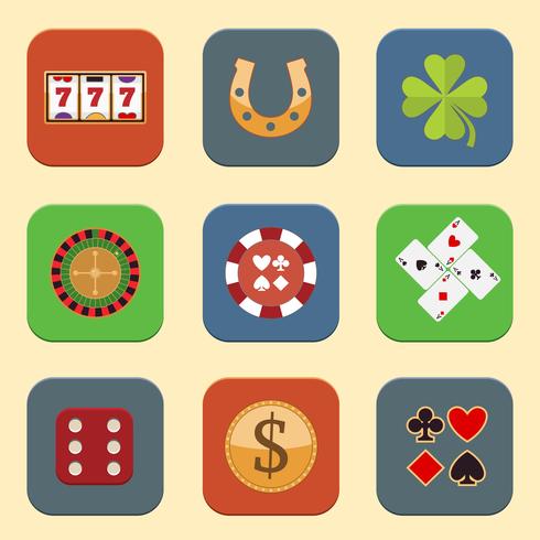 Casino ontwerp iconen vector