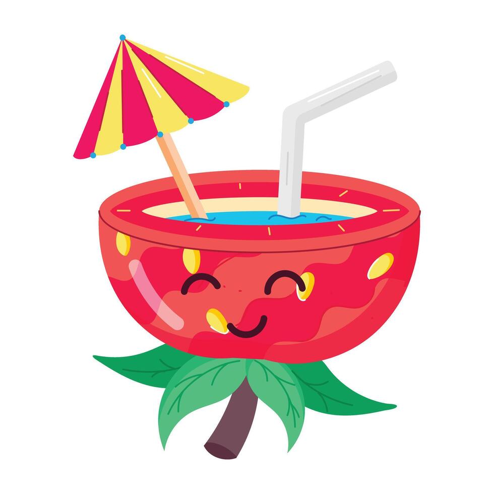 aardbei fruit vlak stickers vector