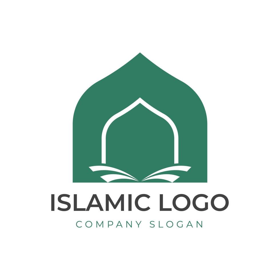 Islamitisch logo sjabloon, lint Islamitisch koepel paleis logo ontwerp sjabloon vector