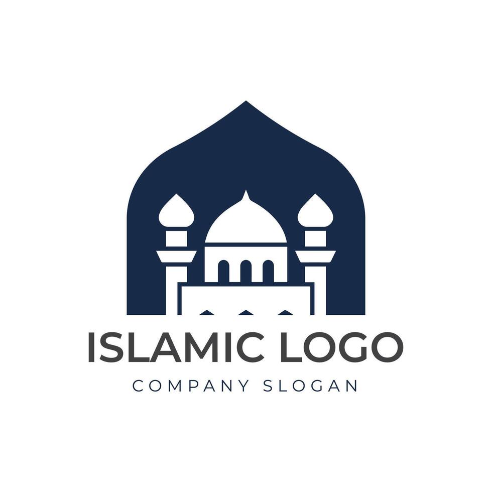 Islamitisch logo sjabloon, lint Islamitisch koepel paleis logo ontwerp sjabloon vector