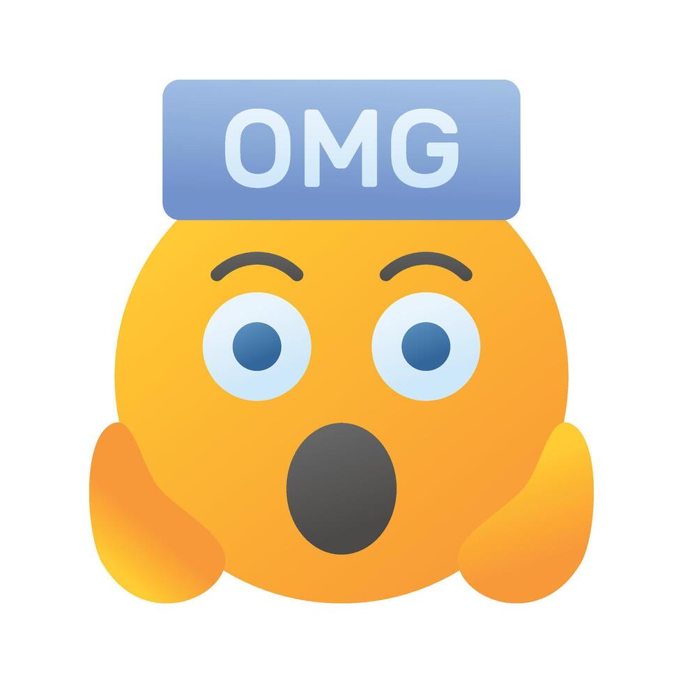 Oh mijn god uitdrukking emoji ontwerp, bewerkbare vector