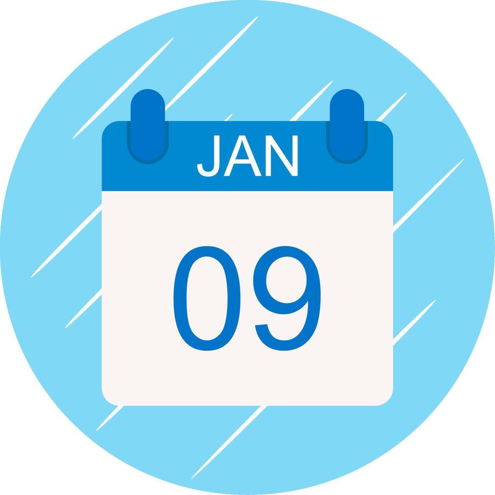 januari vlak cirkel icoon ontwerp vector