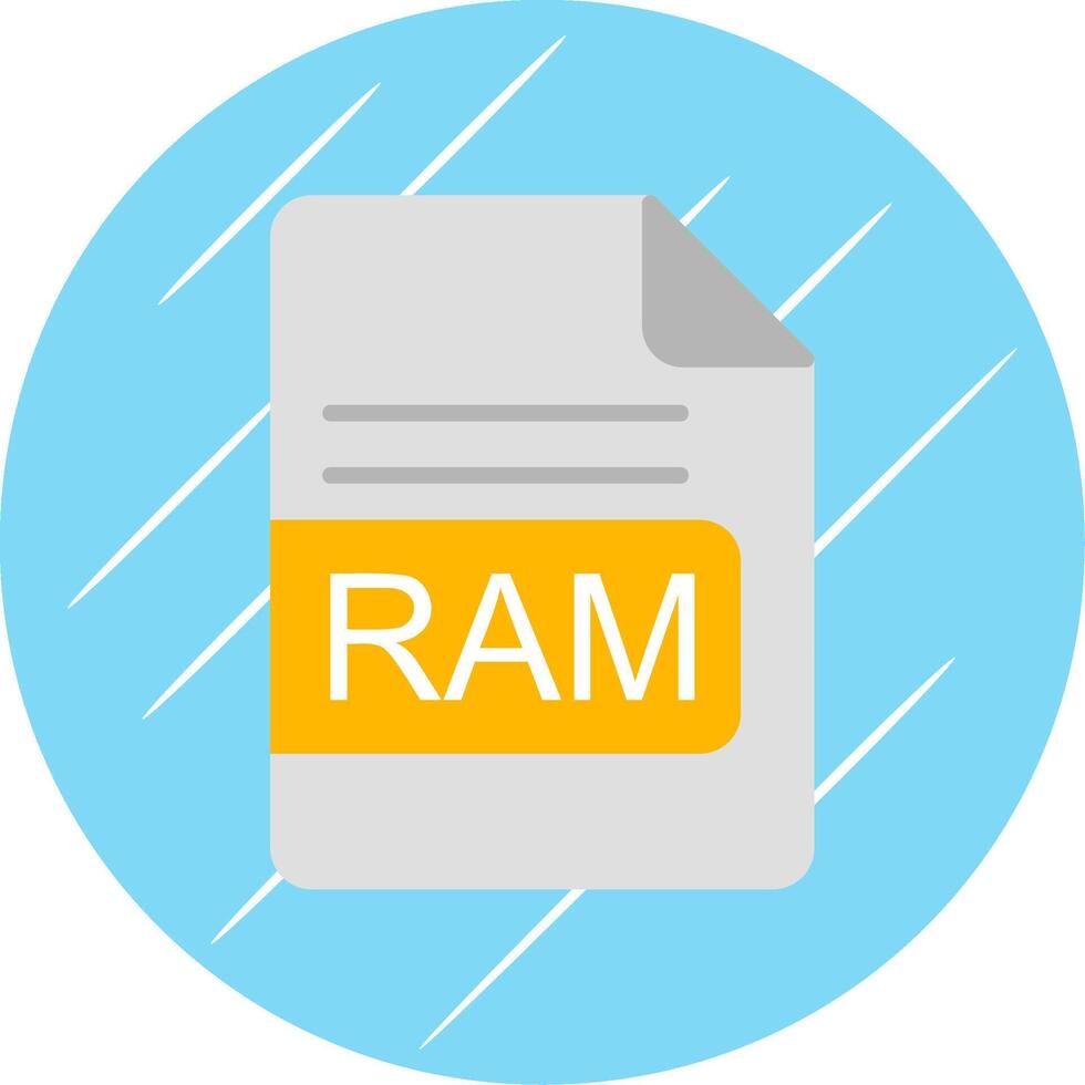 RAM het dossier formaat vlak cirkel icoon ontwerp vector