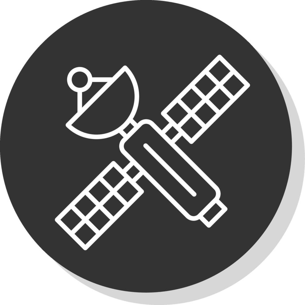 satelliet lijn schaduw cirkel icoon ontwerp vector