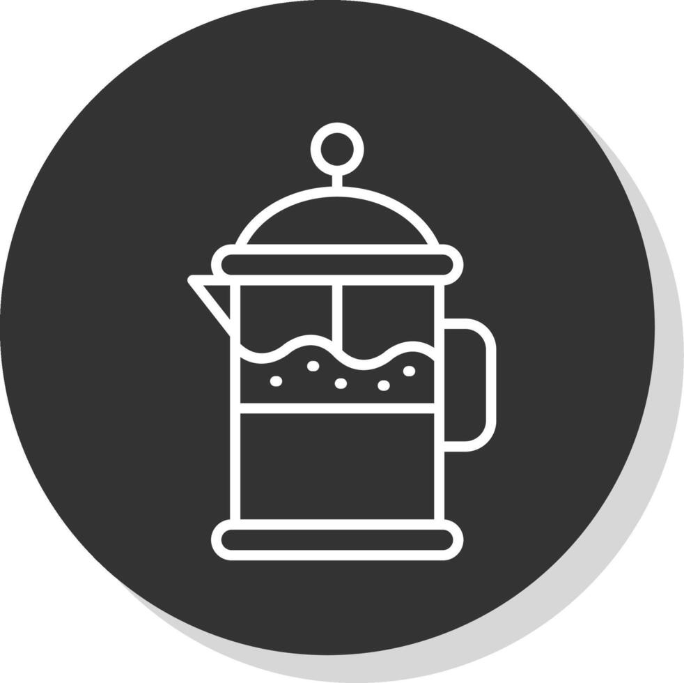koffie filter lijn schaduw cirkel icoon ontwerp vector
