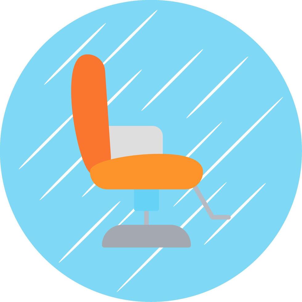 kapper stoel vlak cirkel icoon ontwerp vector