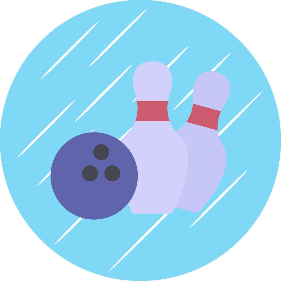 bowling vlak cirkel icoon ontwerp vector