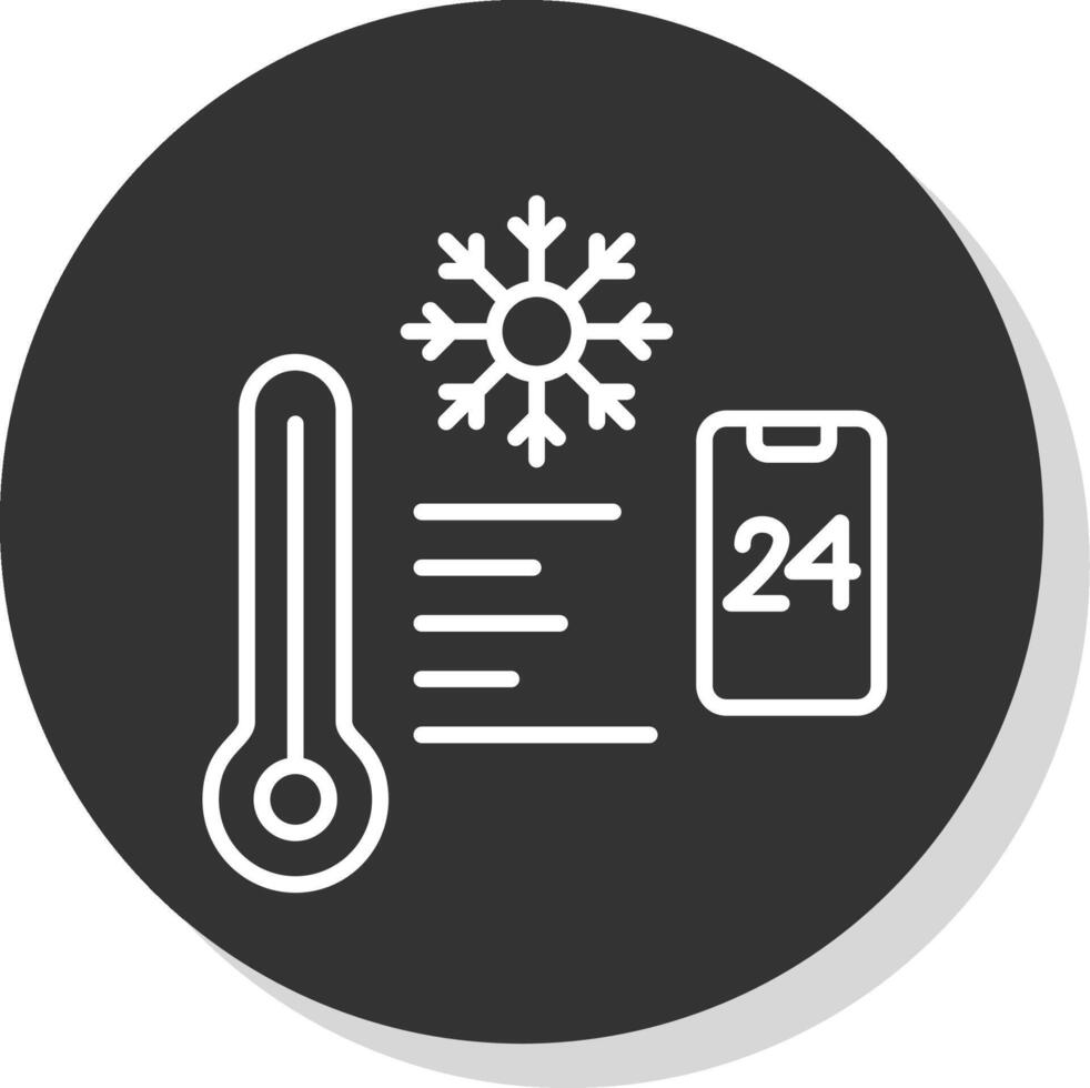 temperatuur controle lijn schaduw cirkel icoon ontwerp vector