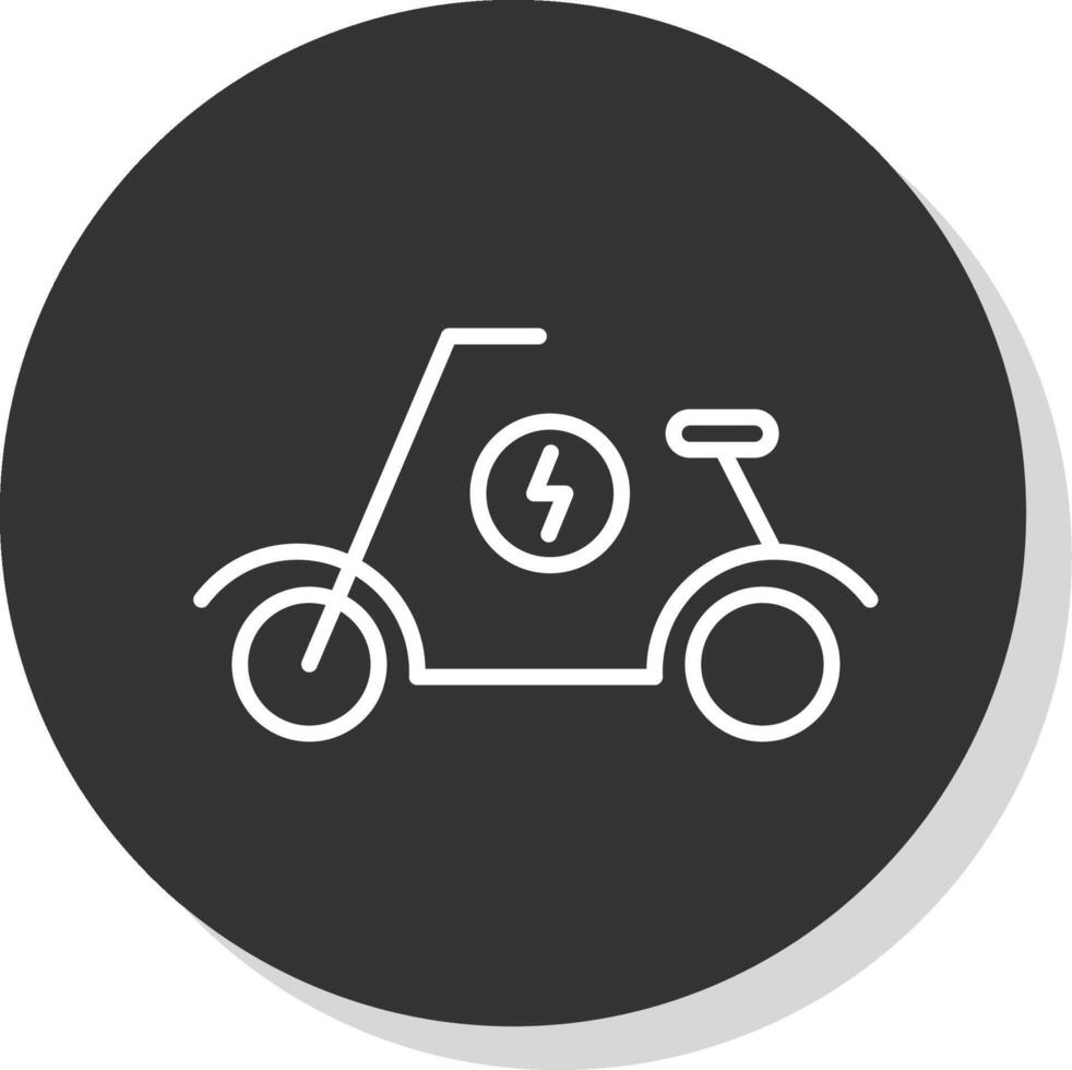 scooter lijn schaduw cirkel icoon ontwerp vector
