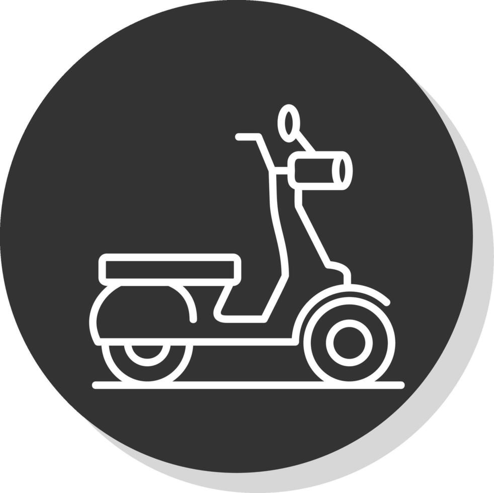 scooter lijn schaduw cirkel icoon ontwerp vector