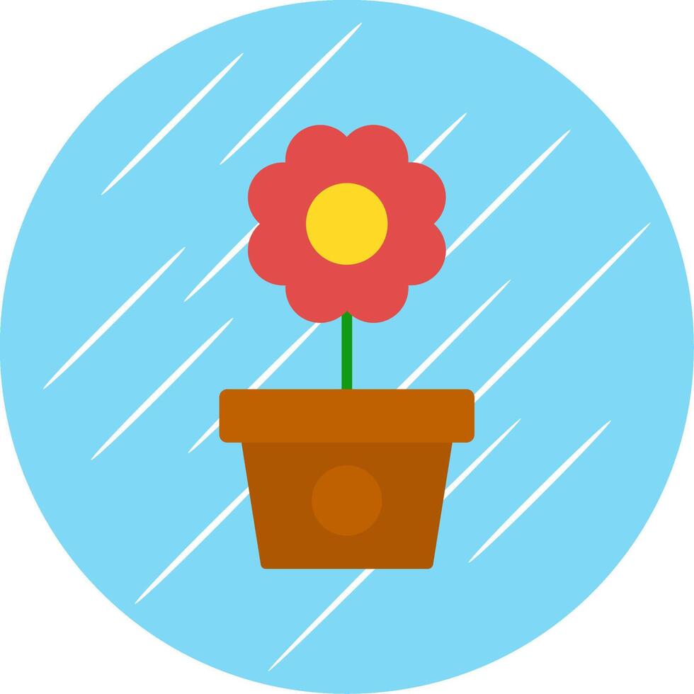 bloem pot vlak cirkel icoon ontwerp vector