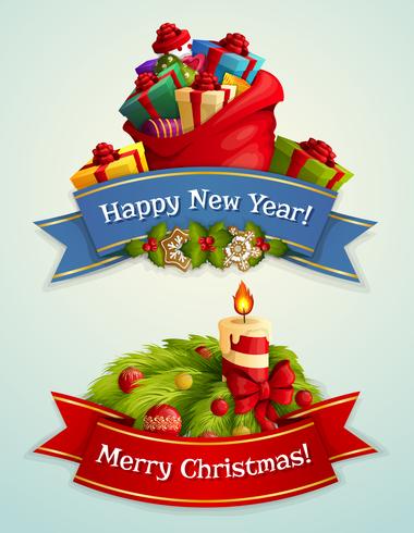 Kerst banner set vector