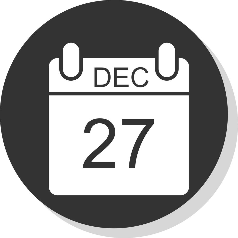 december glyph schaduw cirkel icoon ontwerp vector