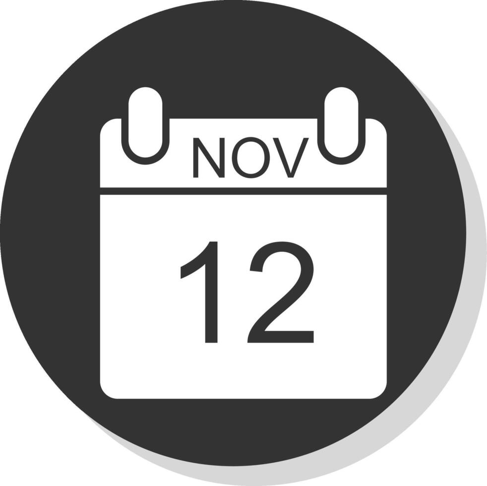 november glyph schaduw cirkel icoon ontwerp vector